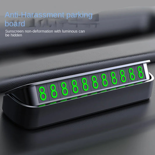 Luminous Temporary Car Parking Phone Number Plate
