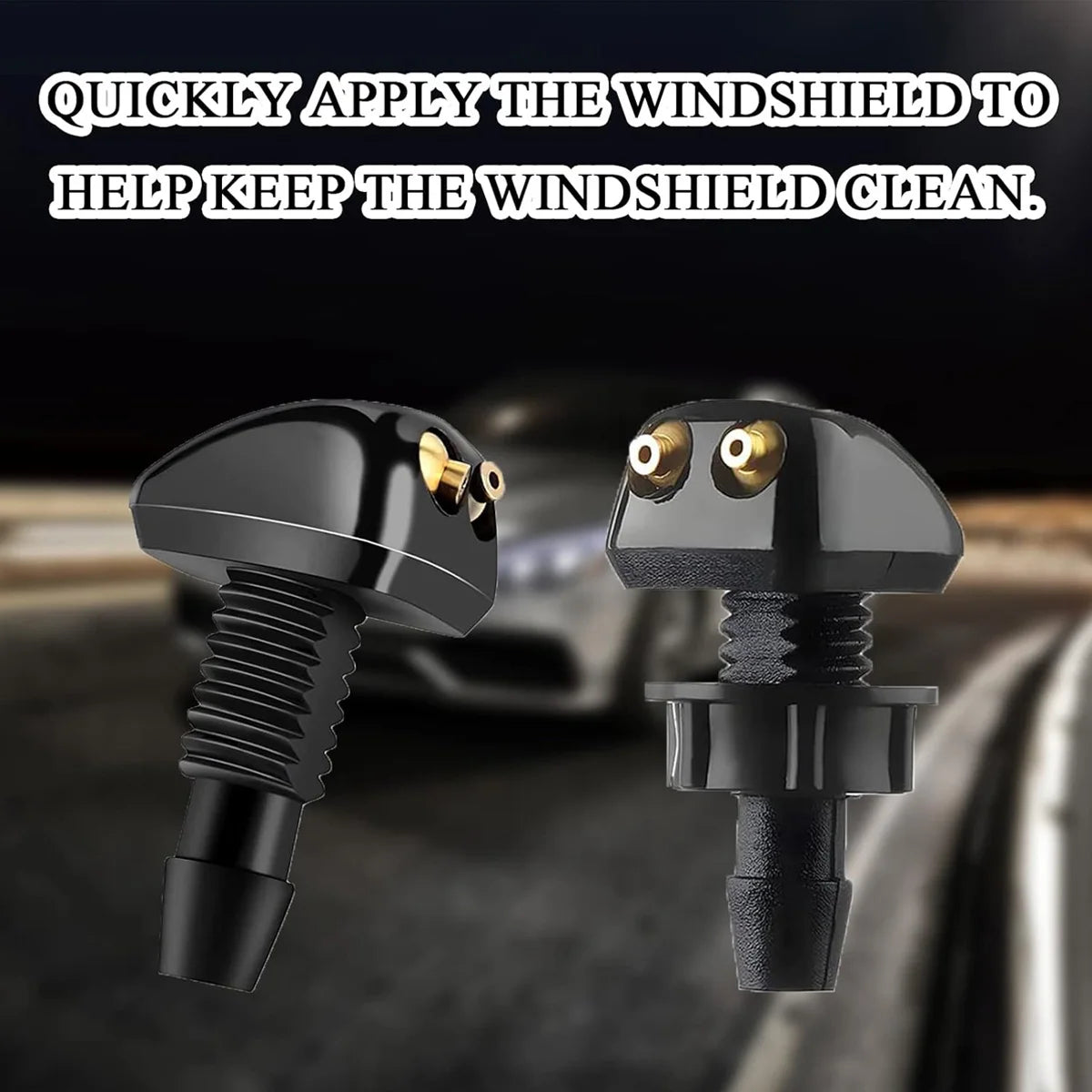 Universal Adjustable Dual-Hole Car Windshield Washer Nozzle Pair