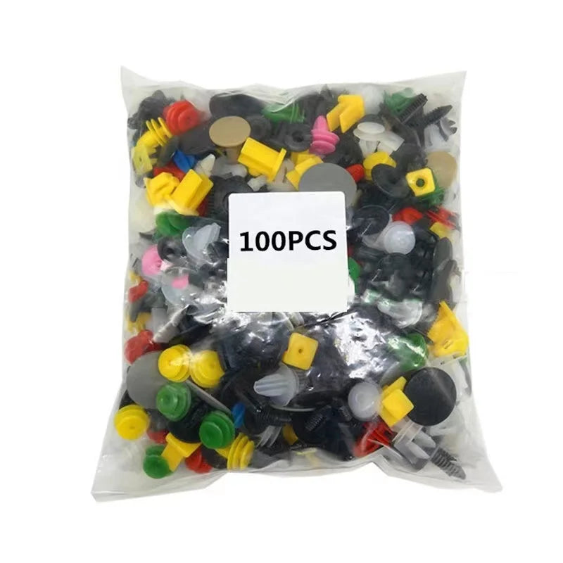 100 Piece Auto Bumper Fender Rivet Clip Fastener Set for Universal Cars