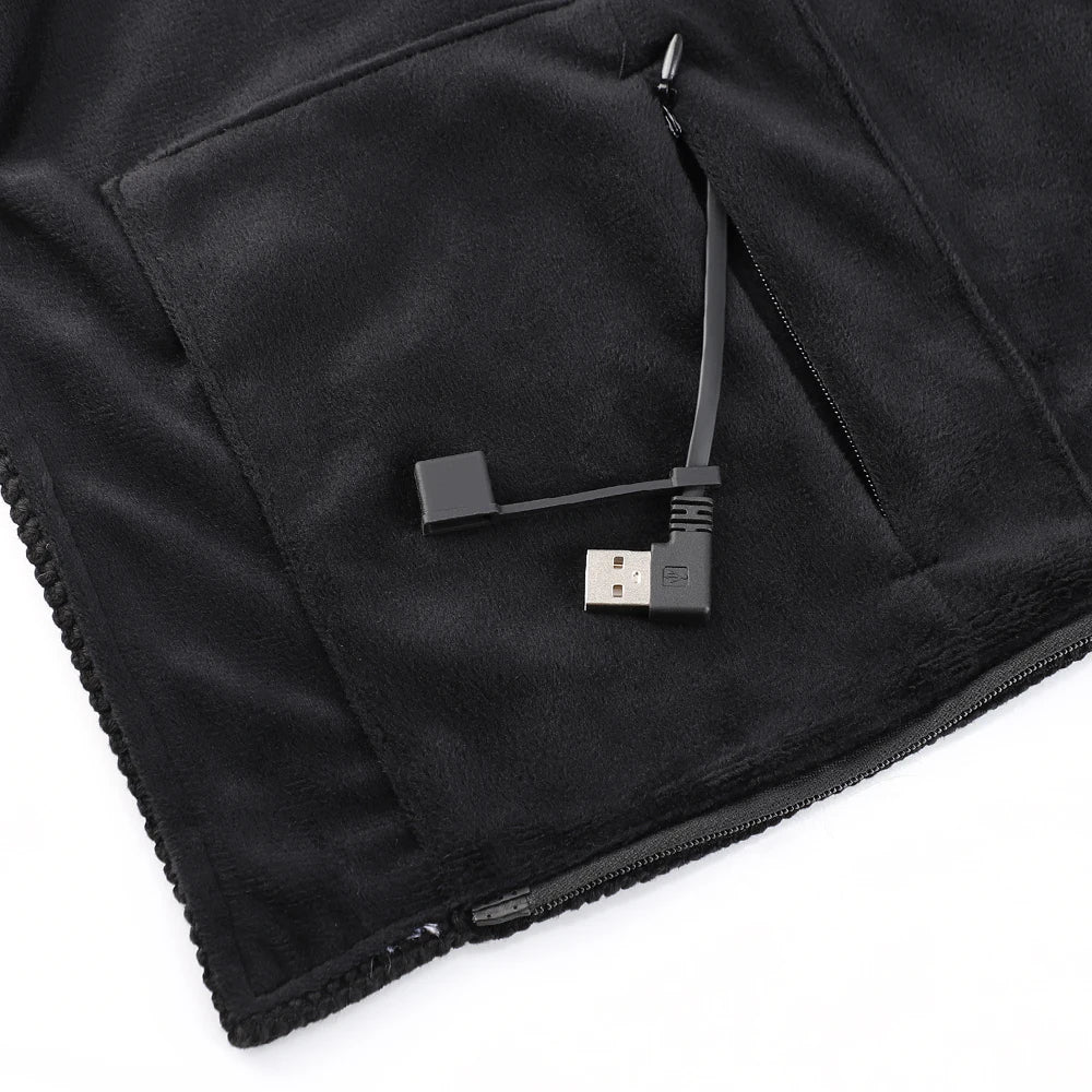 USB Heated Hooded Shawl Wearable Graphene Blanket - 16
