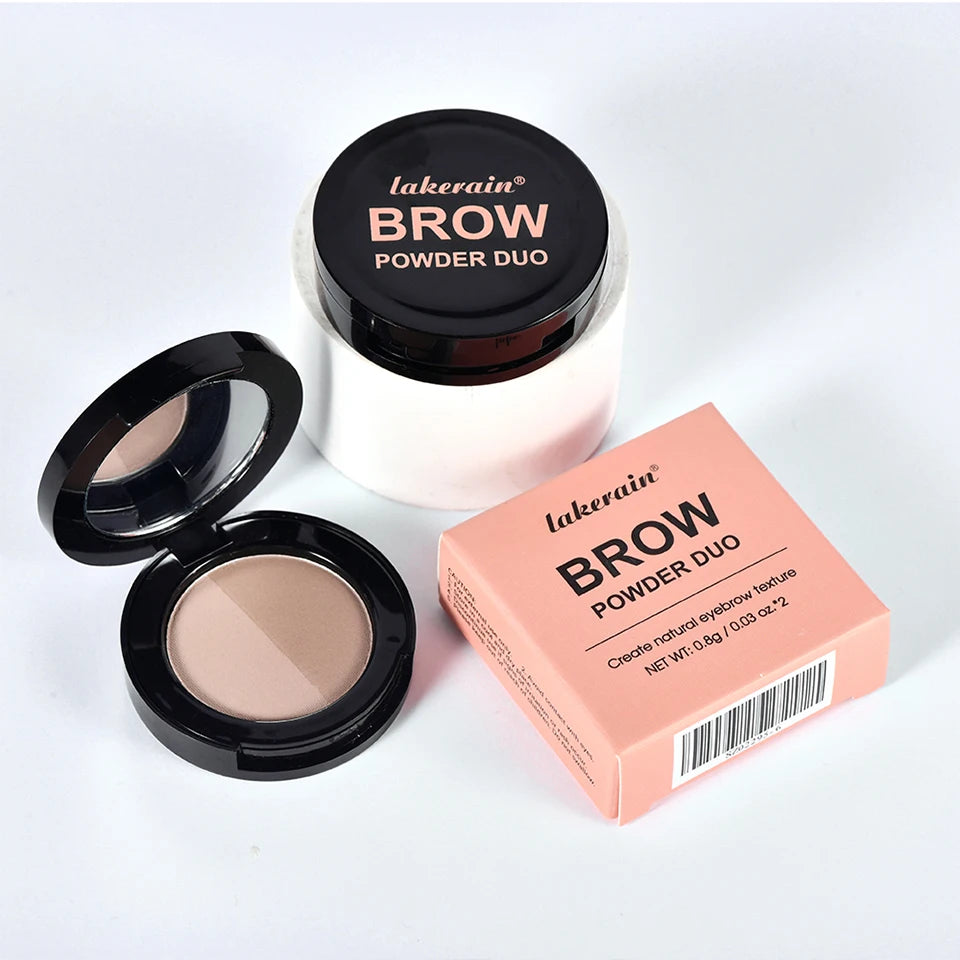 Two-Tone Waterproof Eyebrow Powder for Natural Brows and Contouring