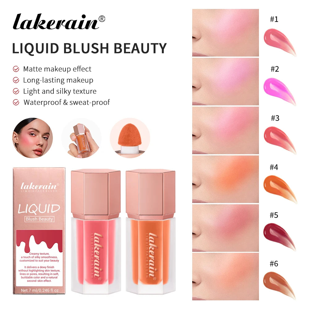 Waterproof Matte Liquid Blush with Mushroom Brush - 3