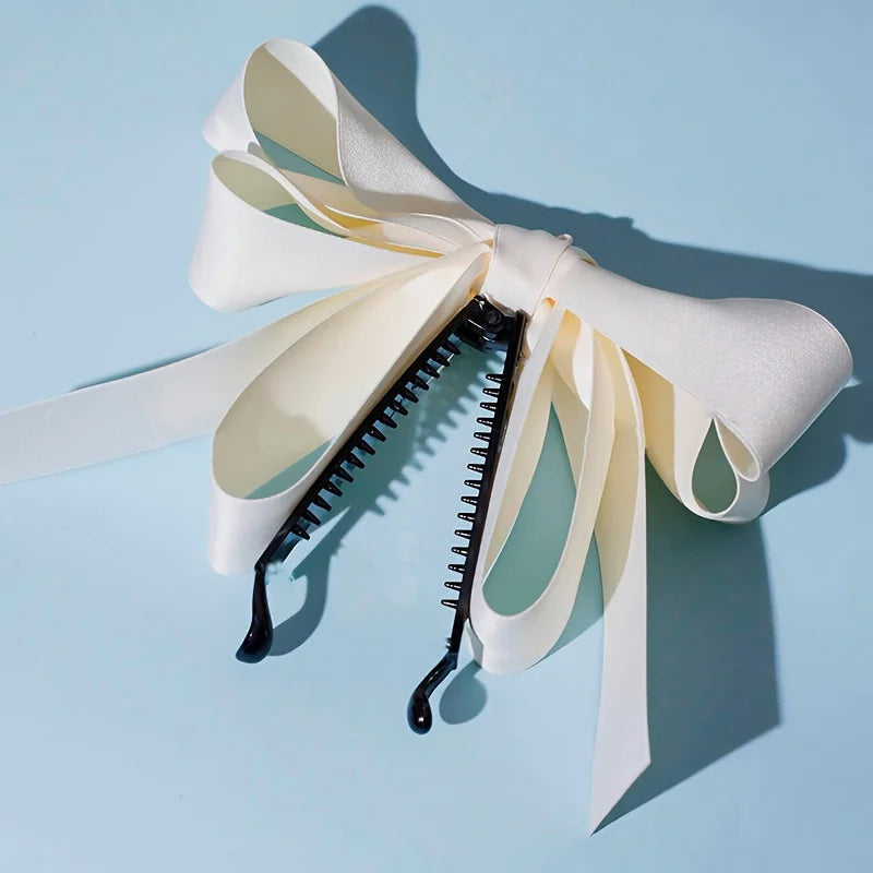Silky Satin Hair Bow Clips for Women