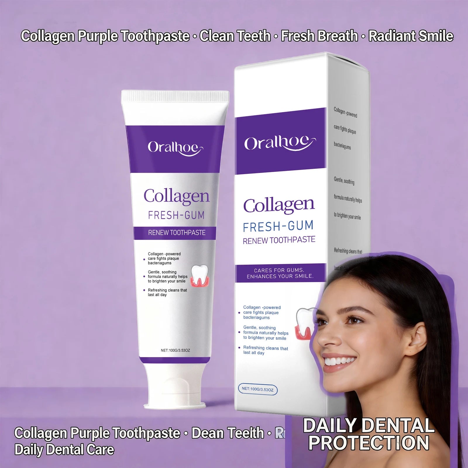 Collagen Whitening Toothpaste for Fresh Breath and Gum Care - 2
