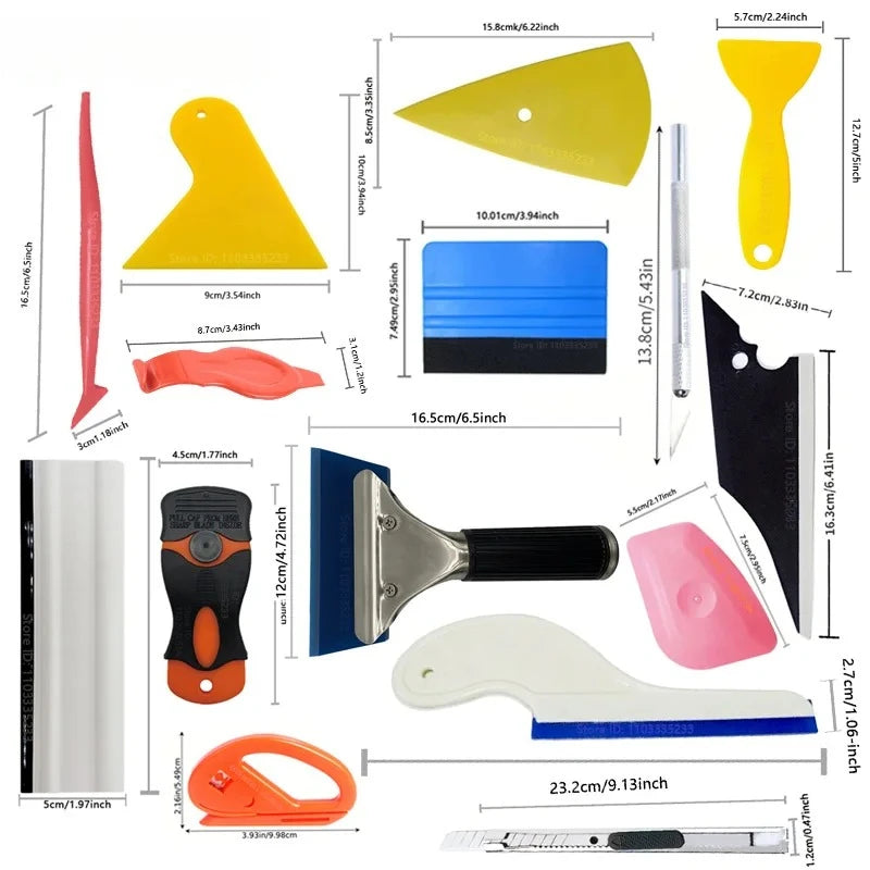Professional Car Vinyl Wrap and Window Tint Installation Tool Kit - 6