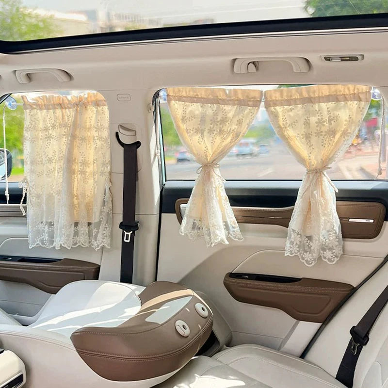 Floral Print Retractable Car Window Sunshade