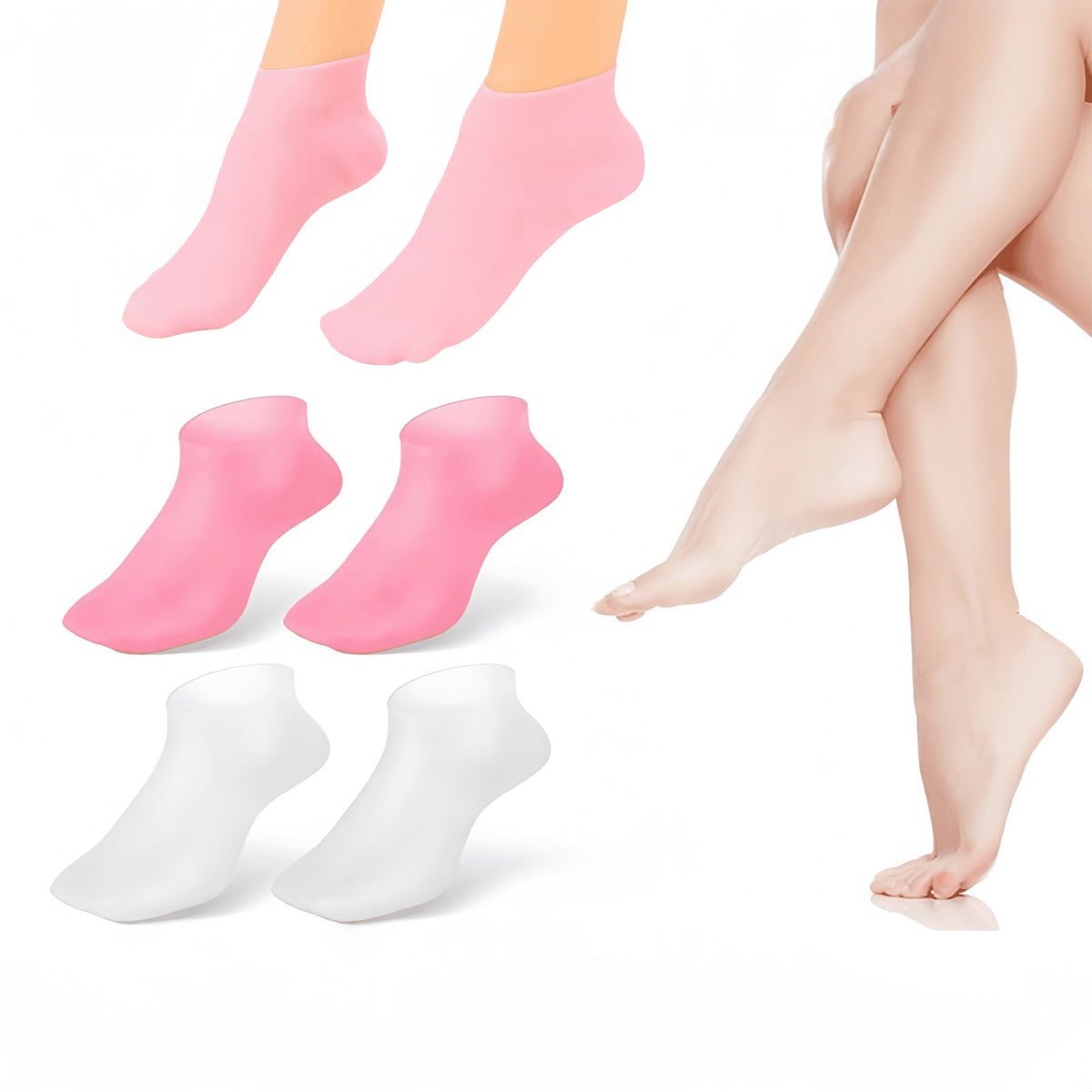 Silicone Moisturizing Socks for Dry Cracked Feet