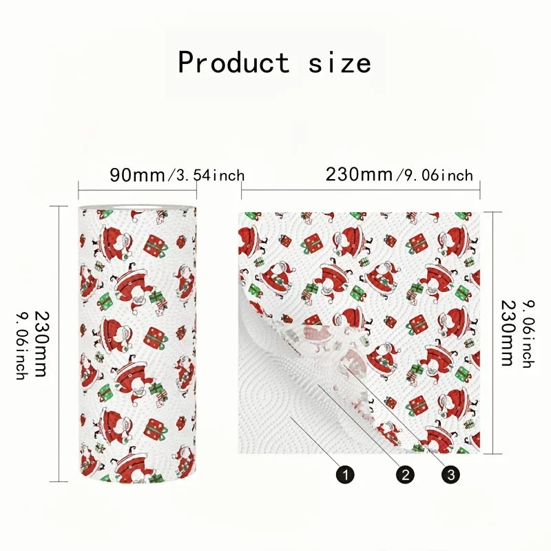 Festive Christmas Patterned Absorbent Kitchen Paper Towels