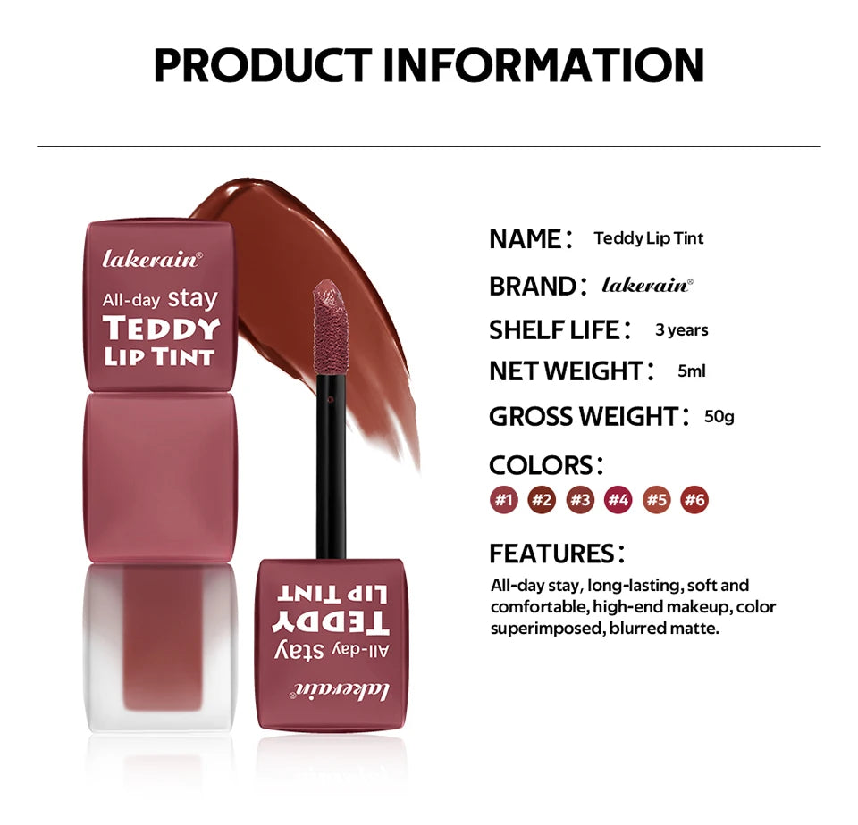 Waterproof Long-Lasting Matte Teddy Lip Tint - 17