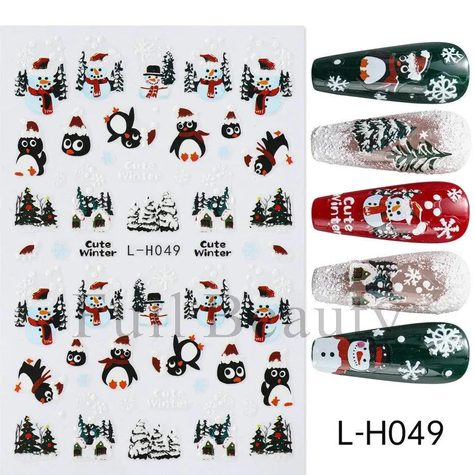 3D Christmas Cartoon Self-Adhesive Nail Art Decal Stickers - 43
