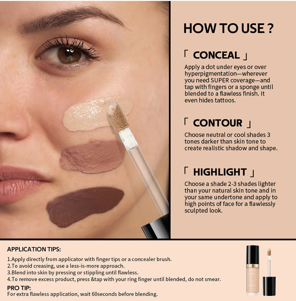 5-Color Waterproof Sculpting Concealer for Face and Contouring - 12