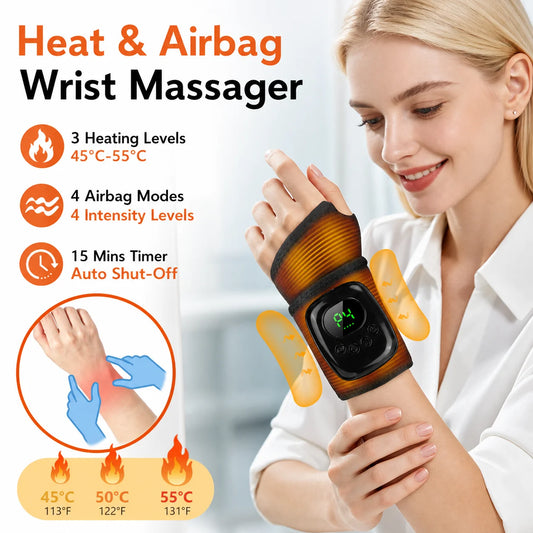 Cordless Heated Air Compression Wrist Massager