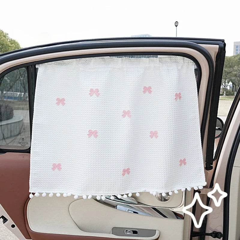 Heat Insulated Suction Cup Car Window Sunshade Curtain
