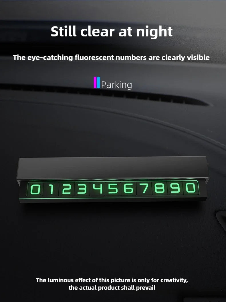 Temporary Parking Phone Number Display Plate