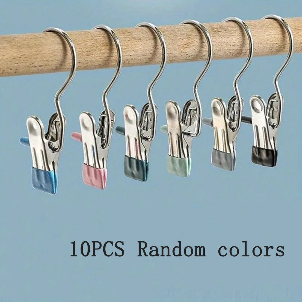 Portable Stainless Steel Laundry Hanger Clips for Closet Organization