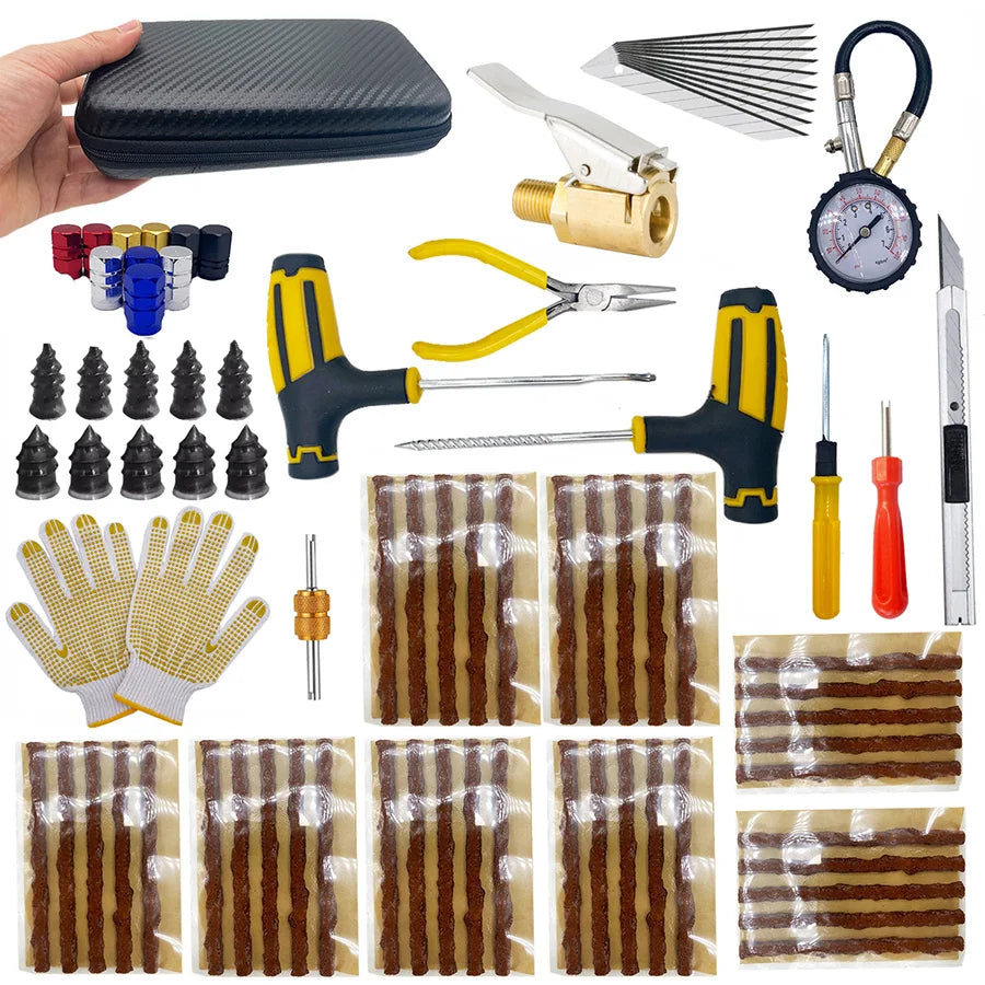 Emergency Universal Tire Repair Kit with Puncture Plug Tools - 1