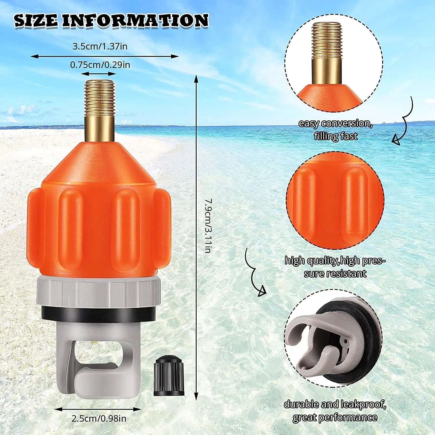 Inflatable Boat and SUP Board Air Valve Pump Adapter - 3