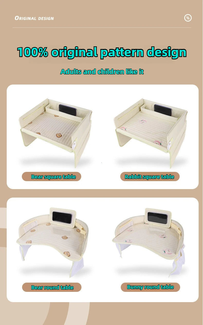 Foldable Kids Car Seat Travel Tray and Activity Table - 10