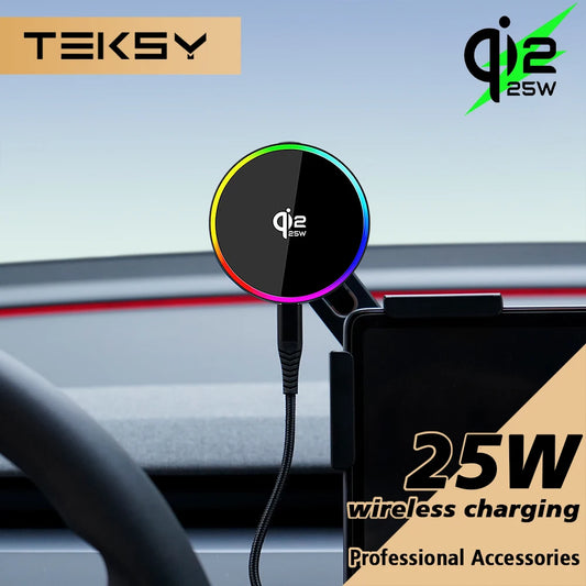 Magnetic Wireless Car Charger Mount for Electric Vehicle Screens