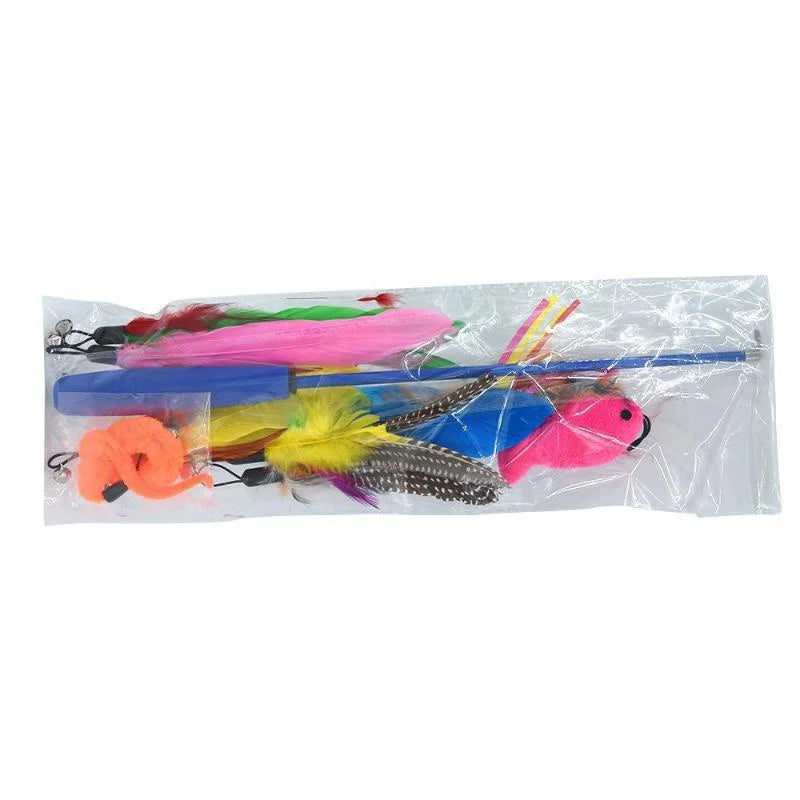 Interactive Cat Feather Toy Set with Telescopic Wand and 10 Attachments - 9