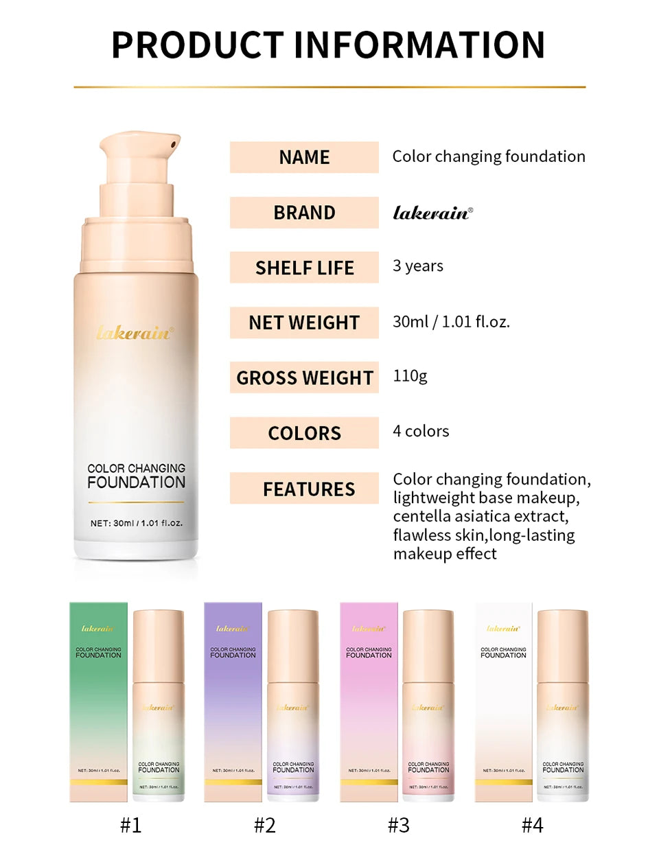 Color-Changing Liquid Foundation for Flawless Radiant Skin - 17