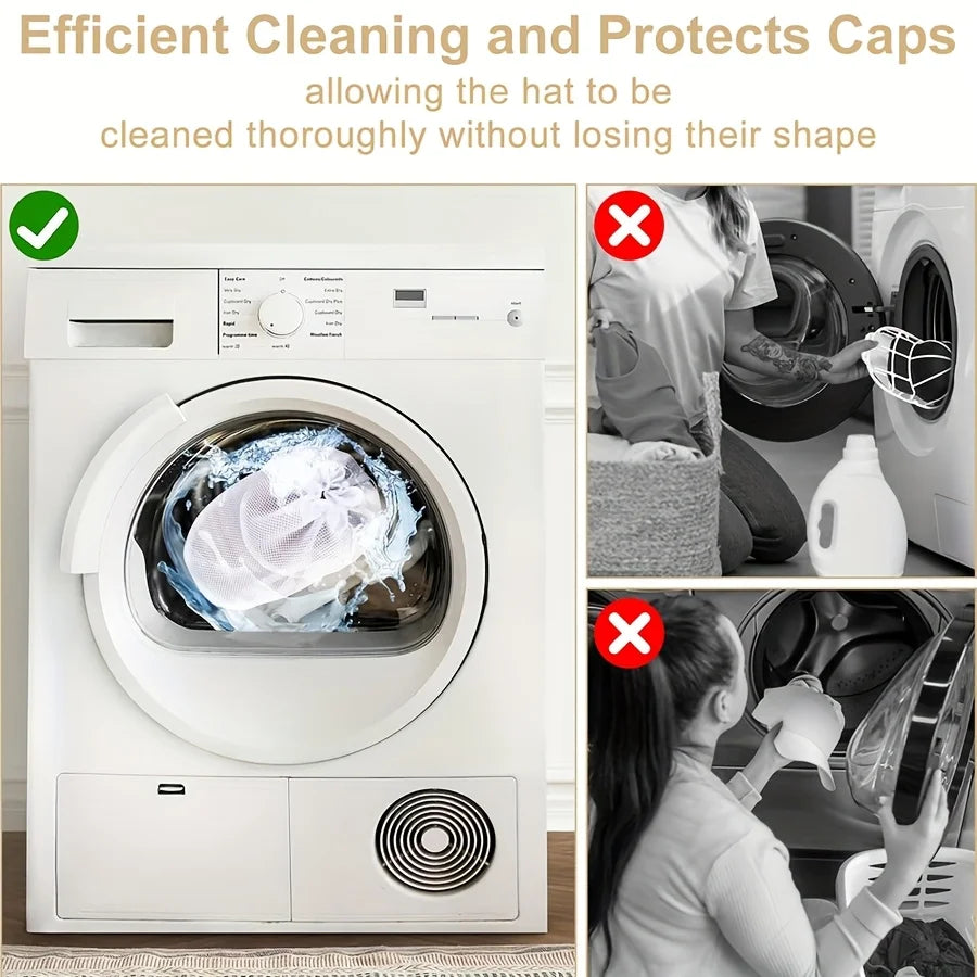 Hat Washer Cage for Baseball Caps Laundry Cleaner and Shape Guard - 8