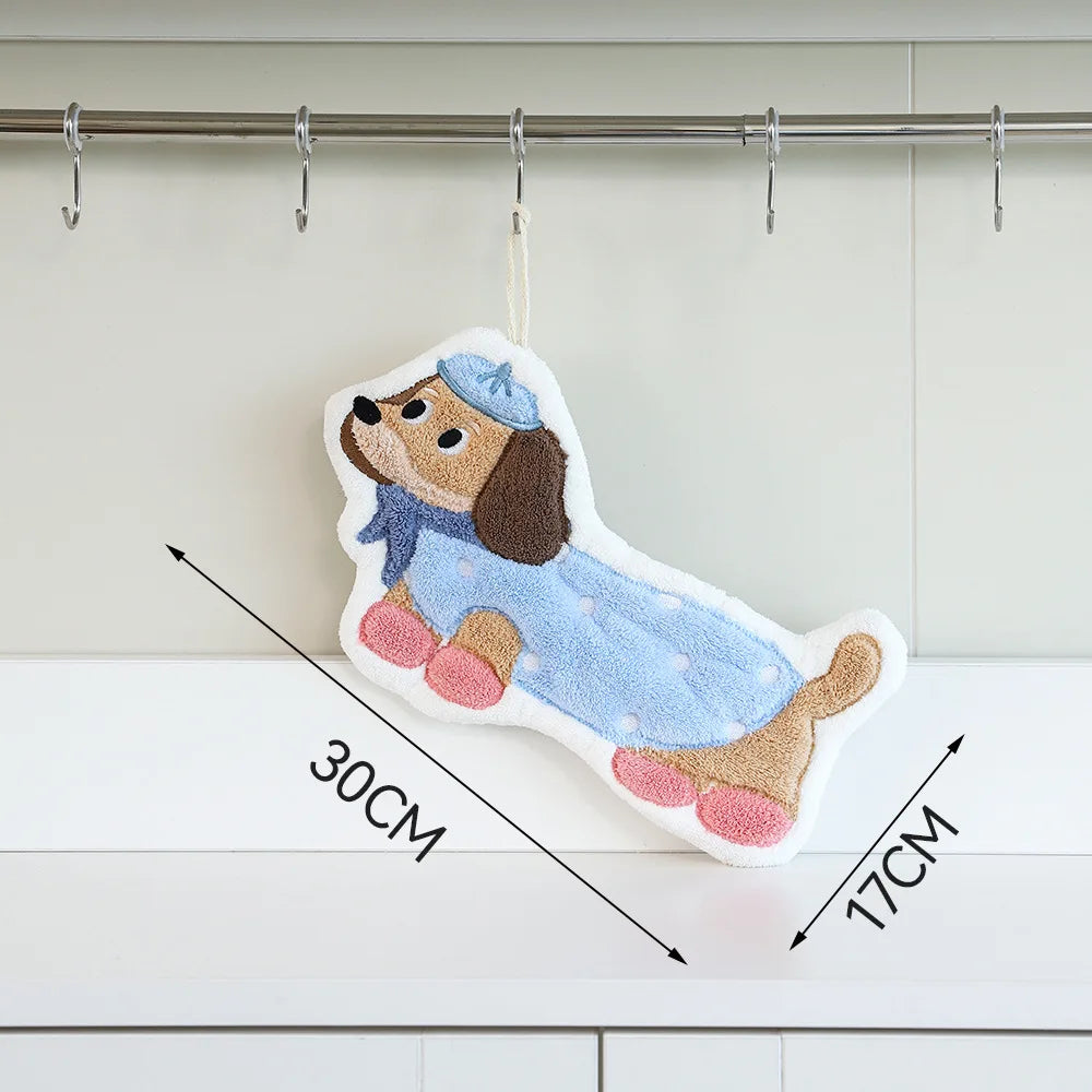 Cute Dog Shaped Hanging Hand Towel - 10