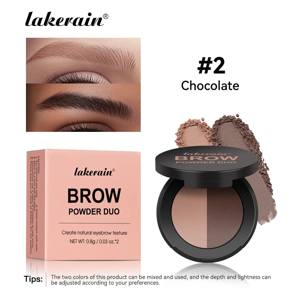 Two-Tone Waterproof Eyebrow Powder for Natural Brows and Contouring