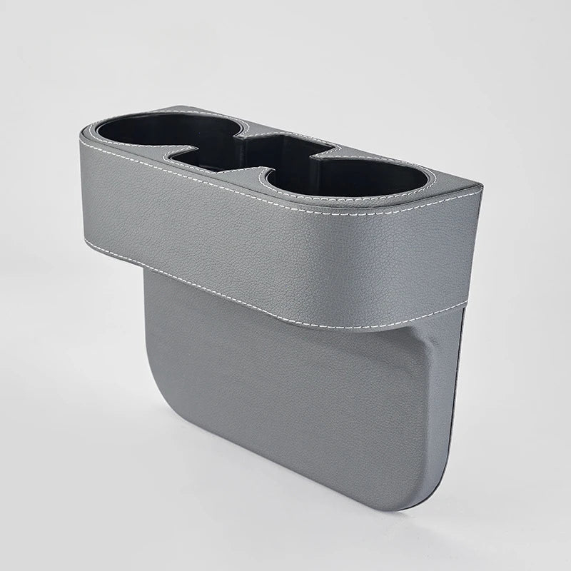 Leather Car Seat Gap Organizer and Dual Cup Holder