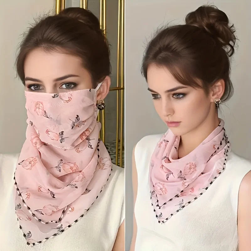 Floral UV Protection Neck Scarf and Face Mask