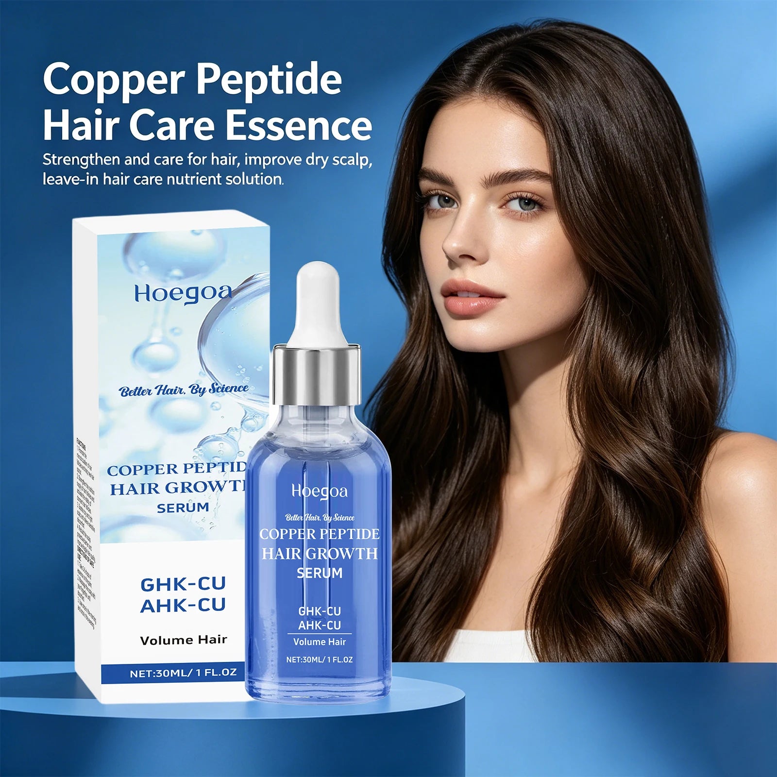 Copper Peptide Hair Growth Serum for Strengthening and Frizz Control - 2