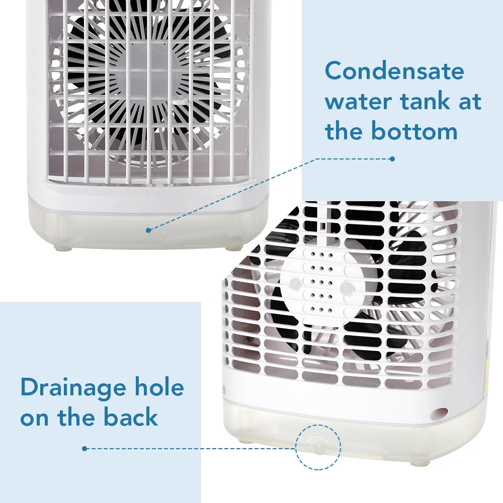 3-in-1 Portable Desktop Air Cooler and Humidifier Fan