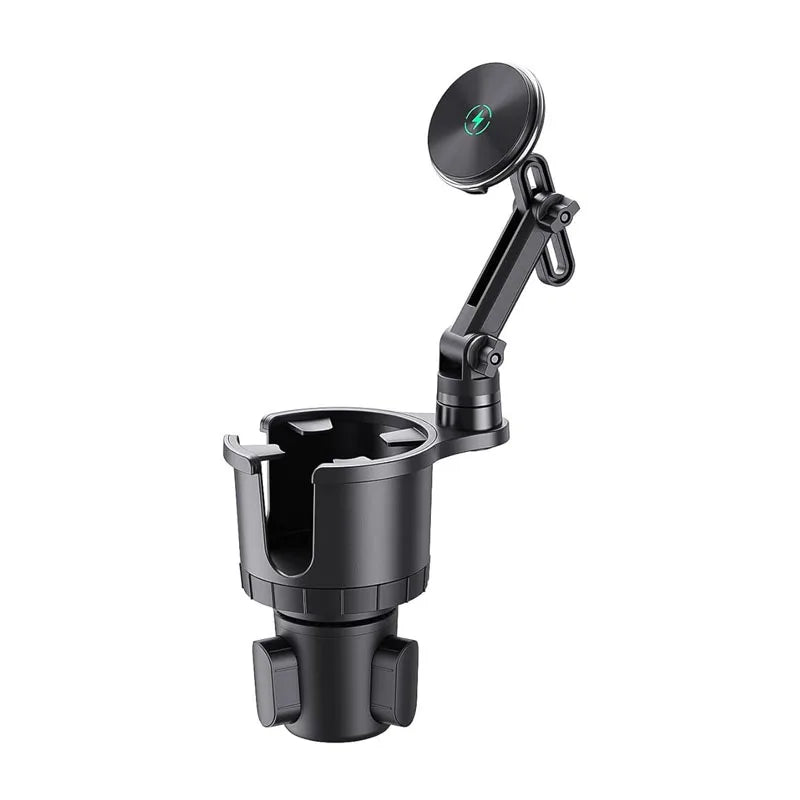 Adjustable Car Cup Holder with Magnetic Wireless Phone Charger - 12