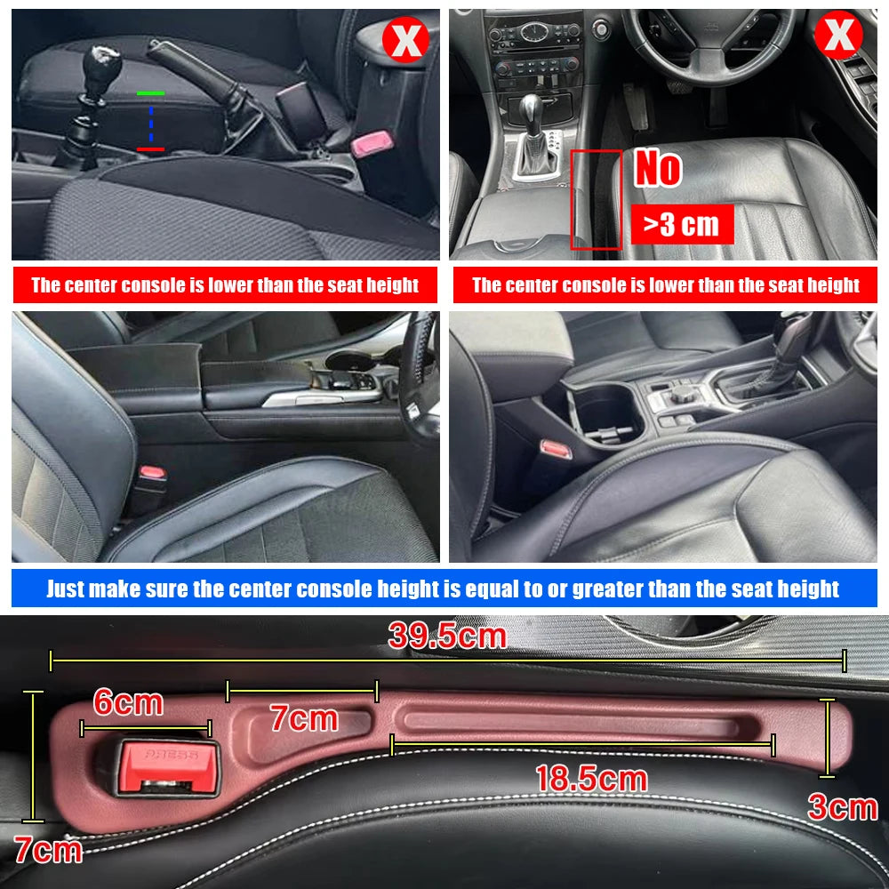 Universal Car Seat Gap Filler and Anti-Leak Organizer