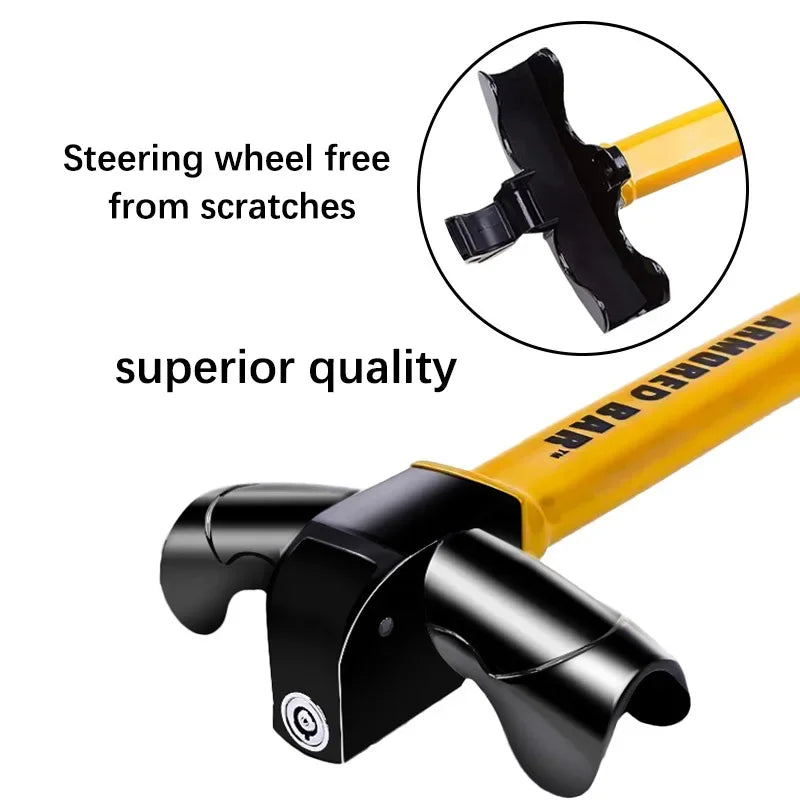Heavy-Duty Universal Steering Wheel Lock Anti-Theft Security Bar