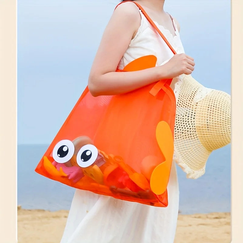 Large Foldable Mesh Beach Tote Bag for Family Vacation - 4