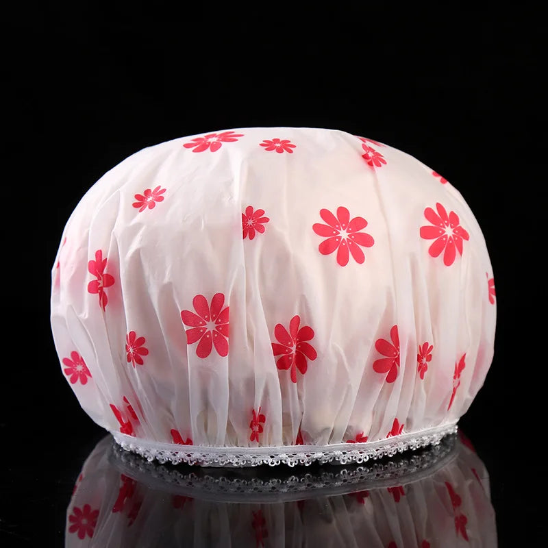 Adjustable Waterproof Shower Cap for Hair Protection - 17