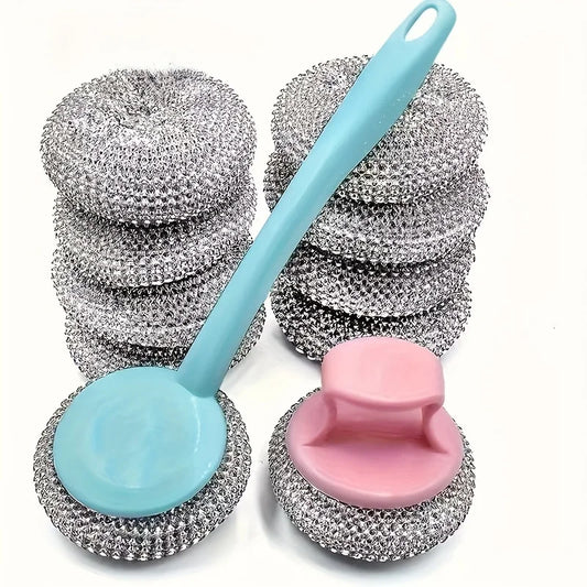 10 Pcs Nano Cleaning Sponge Set with Detachable Handles for Kitchen