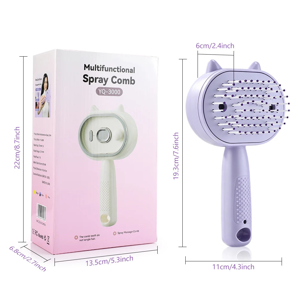 Electric Mist Spray Massage Comb for Scalp and Hair Care
