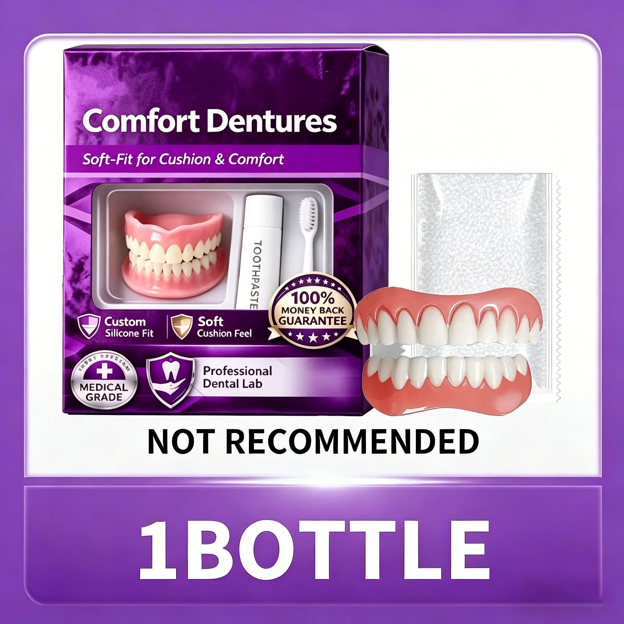 Comfort Fit Silicone Cosmetic Dentures for Natural Smile - 15