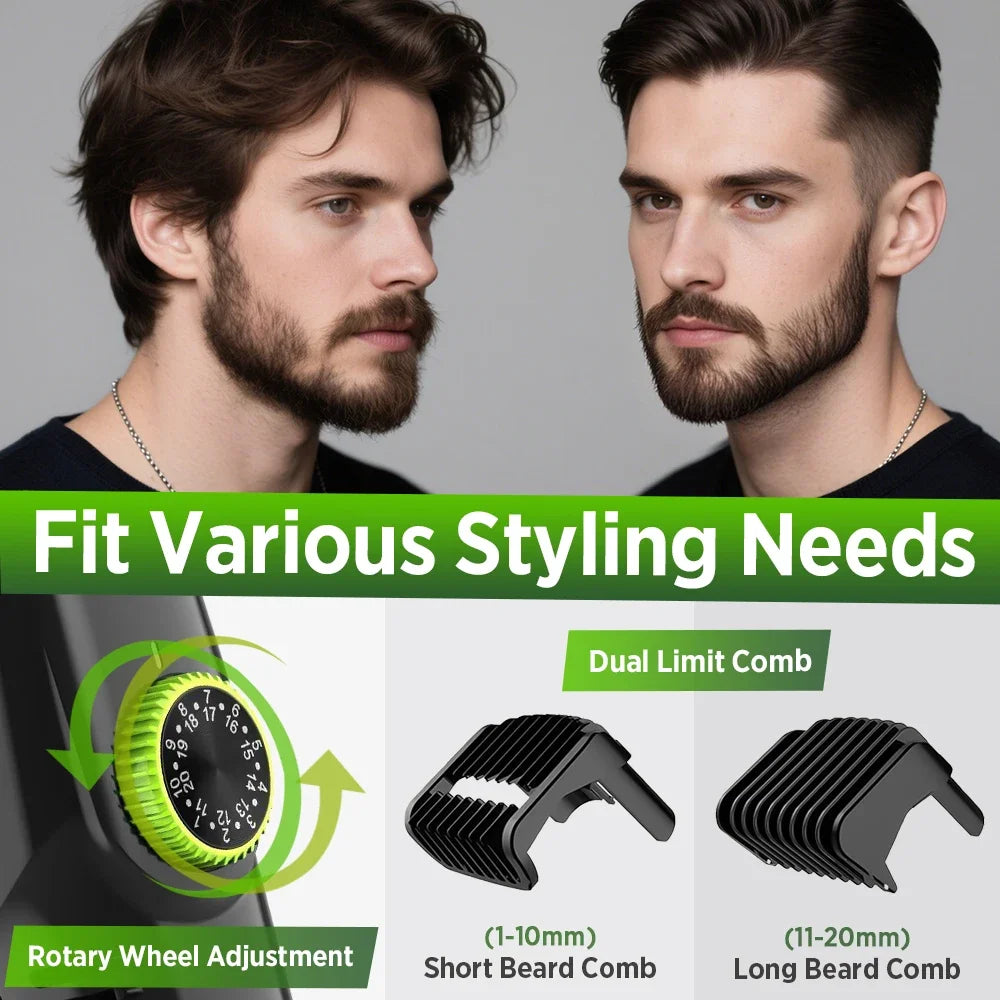 Cordless Vacuum Beard Trimmer for Precise Grooming