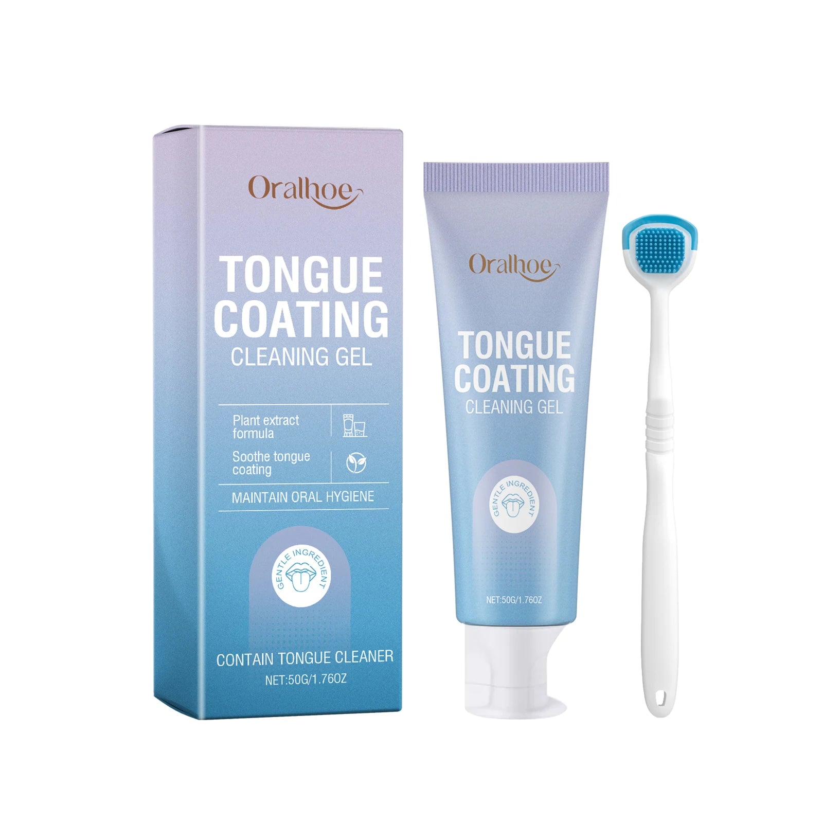 Tongue Cleaning Gel and Scraper Set for Fresh Breath - 18