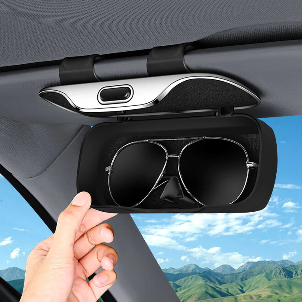 Press-Type Car Sun Visor Eyeglasses Storage Case