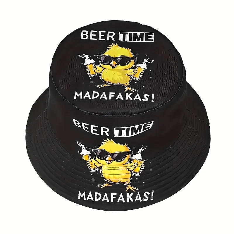 Reversible Duck Graphic Bucket Hat for Outdoor Casual Wear - 2