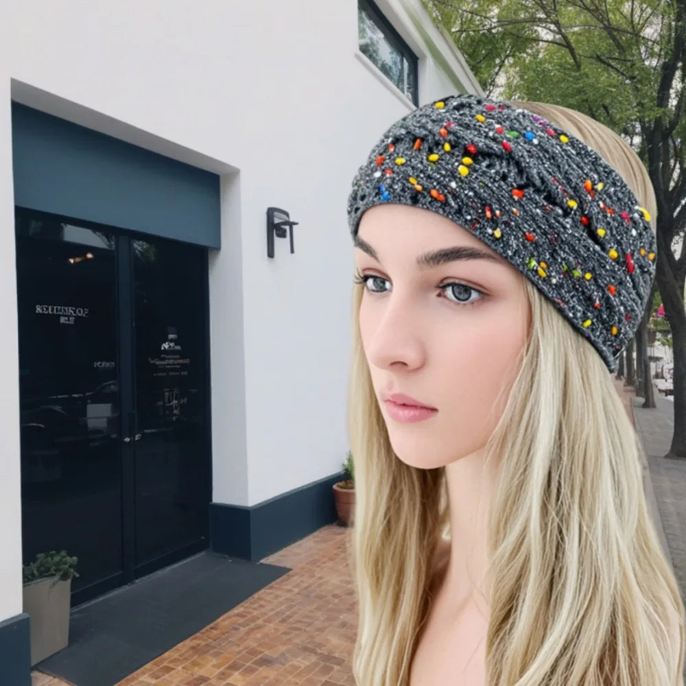 Women's Knitted Winter Headband Warm Thermal Ear Warmer Yoga Hairband