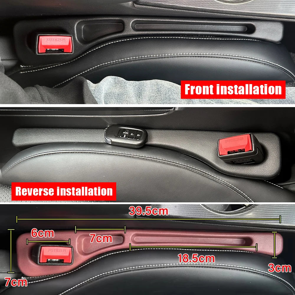 Universal Car Seat Gap Filler and Organizer Storage Strip 2 Piece Set - 2