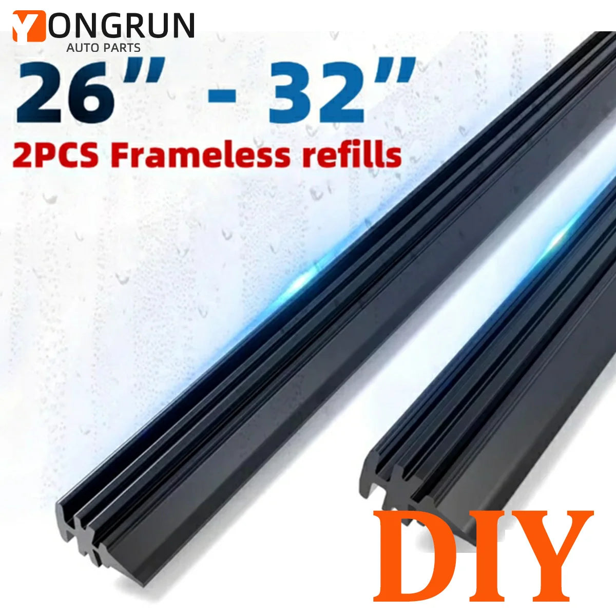 Frameless Car Windshield Wiper Blade Replacement Rubber Strips - 1