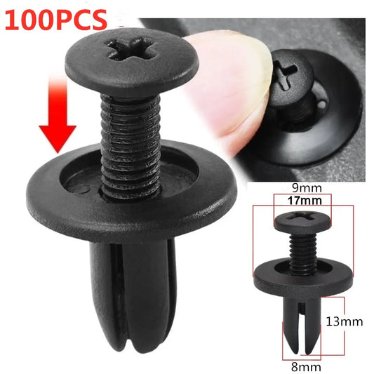 8mm Car Bumper and Door Trim Push Fastener Clips
