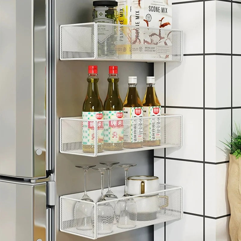 Magnetic Refrigerator Storage Basket for Kitchen Organization - 14