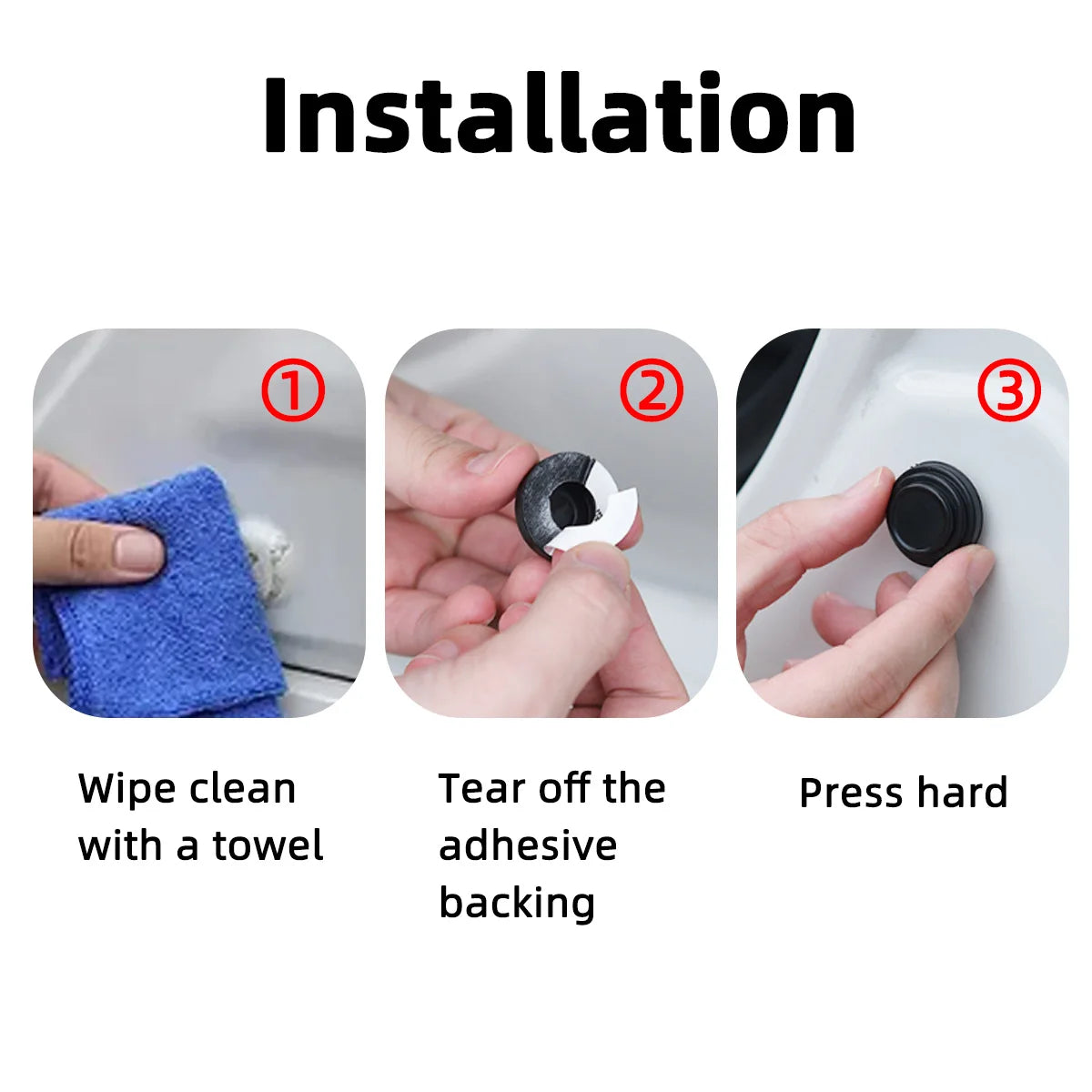 Car Door Shock Absorber Pads Noise Reduction Silicone Buffer Stickers - 5